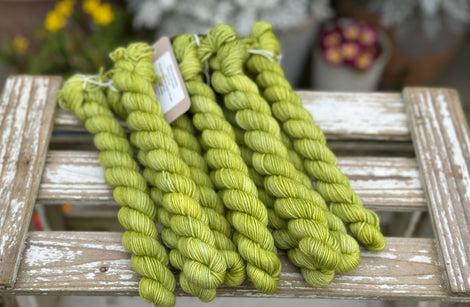 Brimham 4ply Mini Skein in Fresh Leaves (Dyelot 041124)