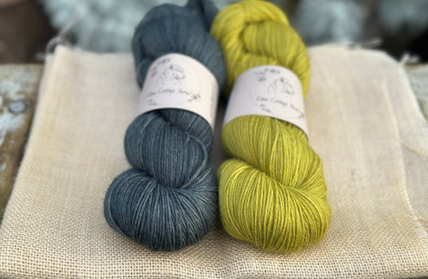 Tempo 4ply skein pair - Ink and Hazel