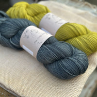 Tempo 4ply skein pair - Ink and Hazel