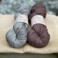 Tempo 4ply skein pair - Muddy Puddles and Compost