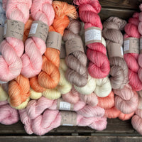 heaps of skeins of hand dyed yarn