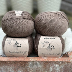 Balls of brown yarn