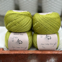 Balls of green yarn