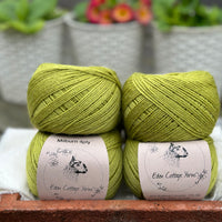 Balls of green yarn