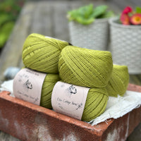 Balls of green yarn