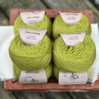 Balls of green yarn