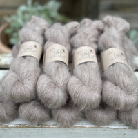 Nice skeins of brown fluffy yarn