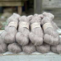 Nice skeins of brown fluffy yarn