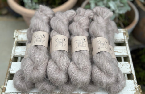 Nice skeins of brown fluffy yarn