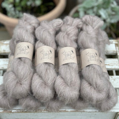 Nice skeins of brown fluffy yarn