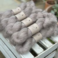 Nice skeins of brown fluffy yarn